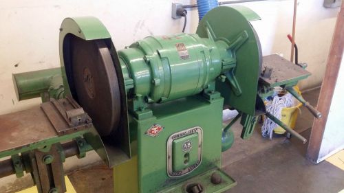 PRECISION QUEEN CITY 5 HP HEAVY DUTY DOUBLE END GRINDER MODEL 517 BF WITH TABLES