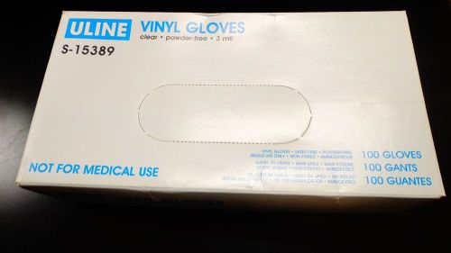 Uline Vinyl Gloves Clear Powder Free 3 Mil Size Small