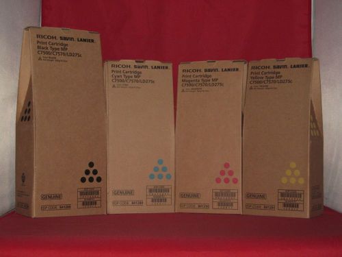 BRAND NEW GENUINE 4PK (K,Y,C,M) TONERS FOR RICOH MPC7500/C7570/C6000/LD275C