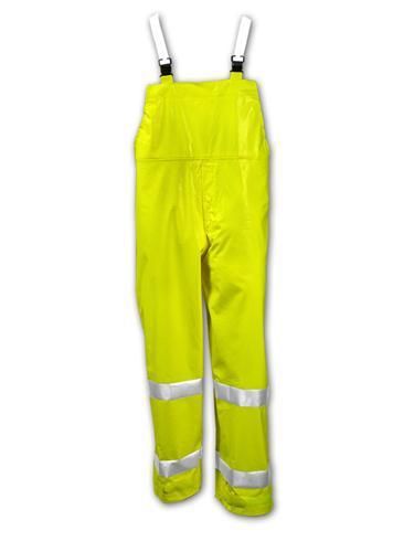 Tingley class 3 comfort-brite® hi-visibility flame resistant xl bib rain pants for sale