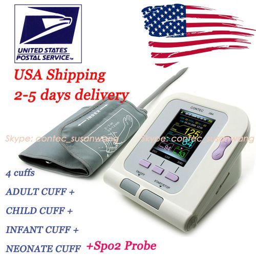 ?USA Shipping?CONTEC08A Digital automatic blood pressure monitor,Spo2 Probe