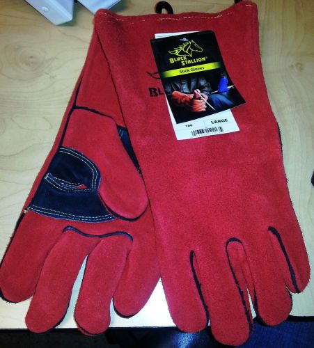 New NWT Revco Black Stallion 100 Red Split Cowhide Stick Welding Gloves Large