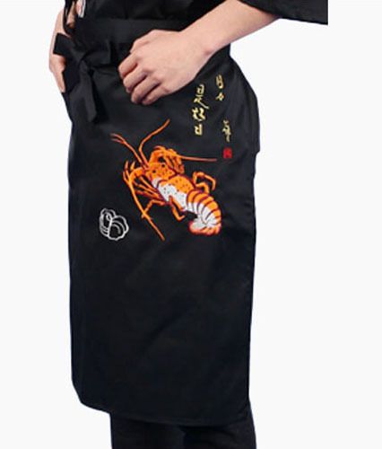 crayfish sushi chef waist apron oriental restaurant bar uniform embroider women