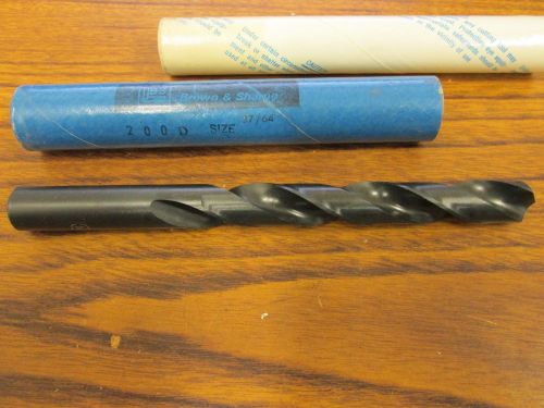 Brown&amp;Sharpe  37/64&#034; Taper Length, Straight Shank HSS Drill,  USA Made