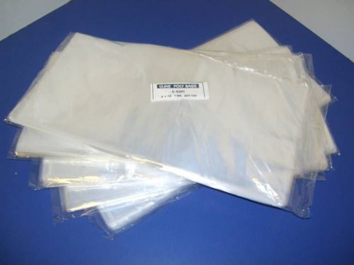 200 CLEAR 6 x 12 POLY BAGS PLASTIC 1 MIL FLAT OPEN TOP
