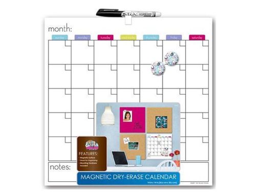 The Board Dudes 14 by 14 Magnetic Dry Erase Calendar