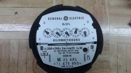 General Electric Single Phase WattHour  electricMeter Type I-70-s 120 v 2 wire