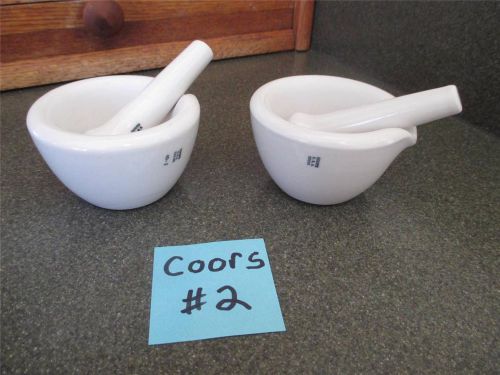 Vintage Small Ceramic Coors Mortar and Pestle Apothecary Dental Coors USA 522-05