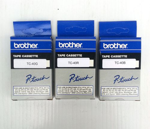 Lot of 3 - Brother P-Touch #TC-40  3/8&#034; Tape Cassette