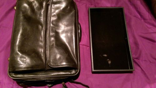 Leather Briefcase with jewelry pad and tray