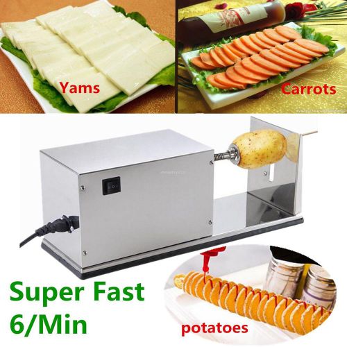 Stainless Potato Auto Cutter Vegetable Fruit Yam Carrot Slicer Fast 6/min Yield