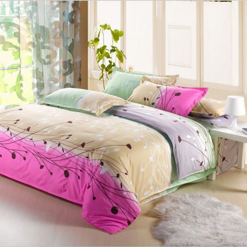 4pcs Diamond Velvet Bedding Sets W Duvet Cover Flat Sheet Pillowcases