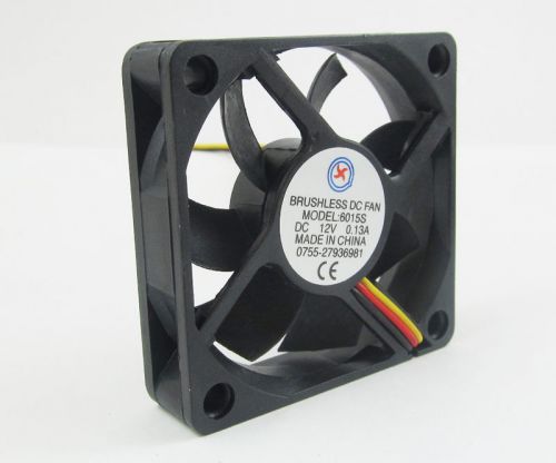 Brushless DC Cooling Fan 12V 60 x 60 x 15mm 3Wire 6015 0.13A sleeve-bearing