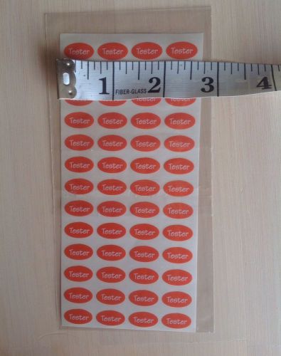 WATERPROOF TESTER LABELS VINYL 52 COUNT SMALL OVAL NEW IN PACKAGE