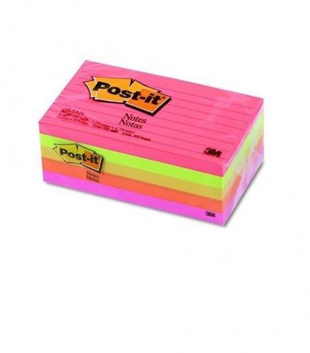 Post-It Self Stick Notes 3&#034; x 5&#034; 100 Sheets Per Pack 5 Pk Assorted Neon Colors