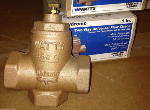 WATTS Hydronic 2 Way Universal Heating System 1&#034; Flow Check Valve 50 psi 2000-M5