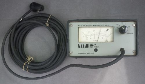 Marsh mcbirney 201 portable water current meter with probes working *as-is* for sale
