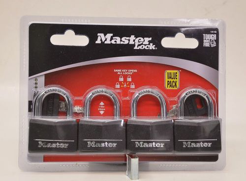 Master lock 4 pack 7/8&#034; regular shackle key padlock 141q for sale