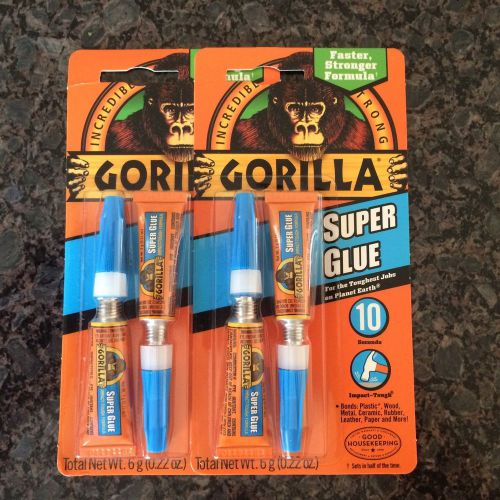 Gorilla Glue Maximum Strength Super Glue Lot Of 2 Packs *FAST SHIP*