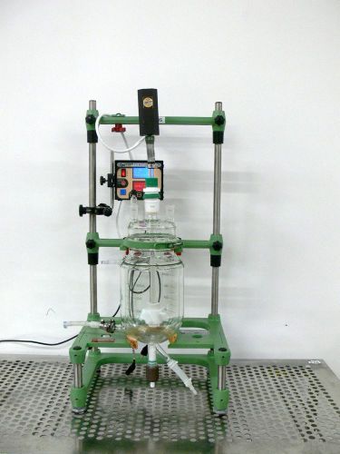 Chemglass optichem 5000 ml benchtop glass reactor w/ agitator &amp; controller for sale