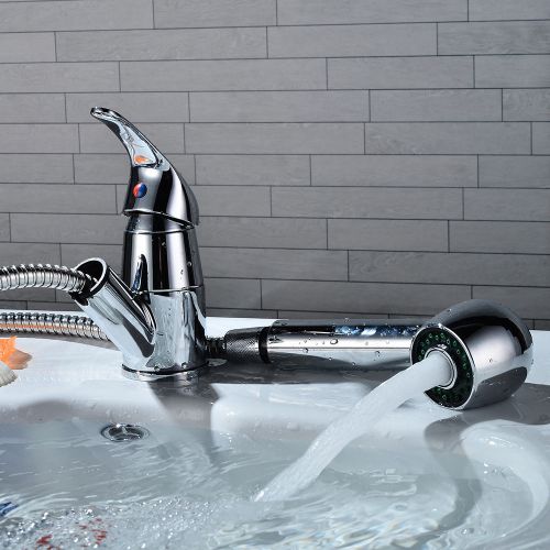 high quality brass pull out spray kitchen sink faucet mixer tap