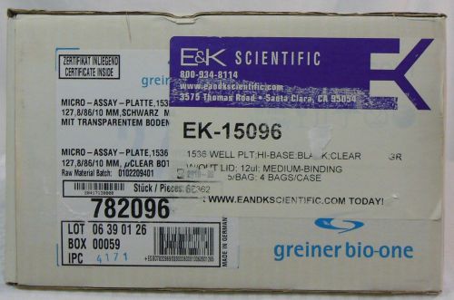Greiner Bio-one 782096 1536-Well Plates µClear Bottom Plates HiBase Fluotrac x60