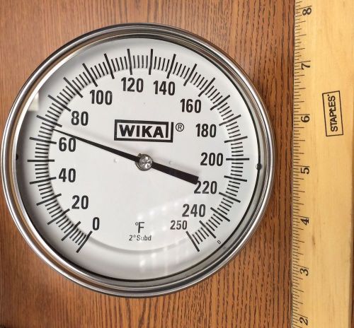 2 Wika Bimetal Thermometers. 0/250 F. 1/2&#034; NPT. 2.5&#034; Stem.