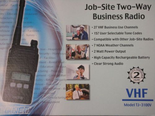 NEW  TecNet  TJ-3100V VHF PORTABLE TWO WAY RADIO PACKAGE   NEW