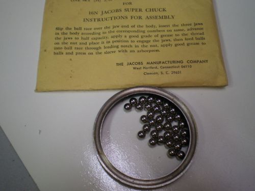 NEW JACOBS  balls and thrust race for 16N super chuck OEM parts repair rebuild