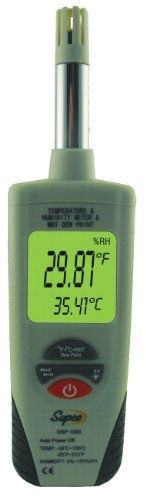 Supco DSP1000 Digital Psychrometer with Dew Point and Wet Bulb, -22 to 212