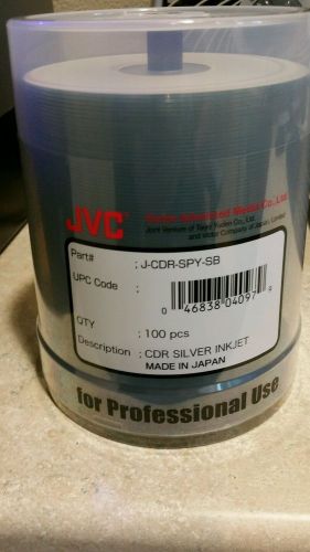JVC CDR SILVER INKJET CD&#039;S 100 in holder J-CDR-SPY-S 52- X