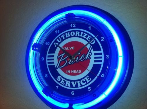 Buick Old Logo Motors Auto Garage Man Cave Neon Wall Clock Advertising Sign