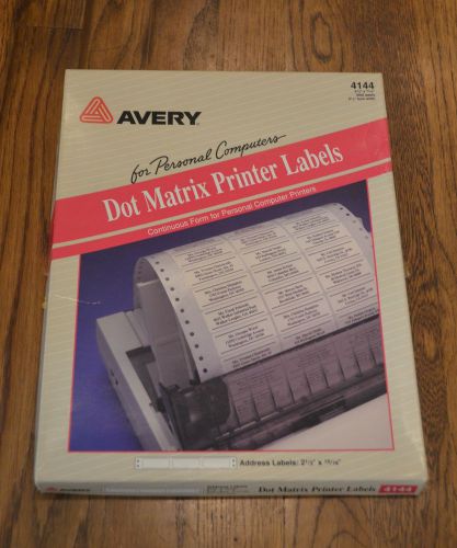 AVERY Sheet Label 4144 for Dot Matrix / Pin Feed Printer, size: 2 1/2&#034; x 15/16&#034;
