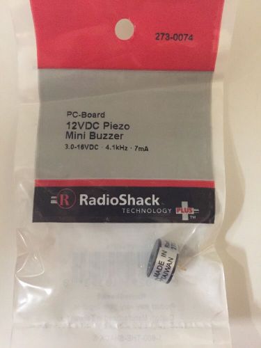 PC-Board 12VDC Piezo Mini Buzzer #273-0074 By RadioShack