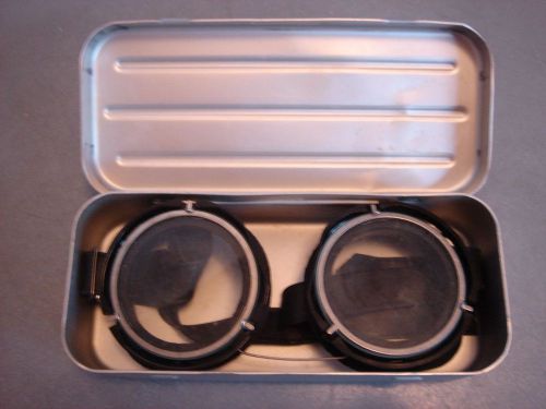 Vintage Safety Glasses Goggles Clear Glass Lenses Steam Punk Costume Eye Wear