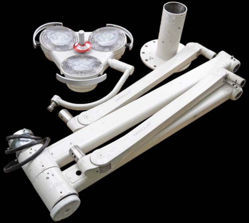 Heraeus hanaulux 2003i medical suspension 3-lamp w/hlx spring arm/mount parts for sale