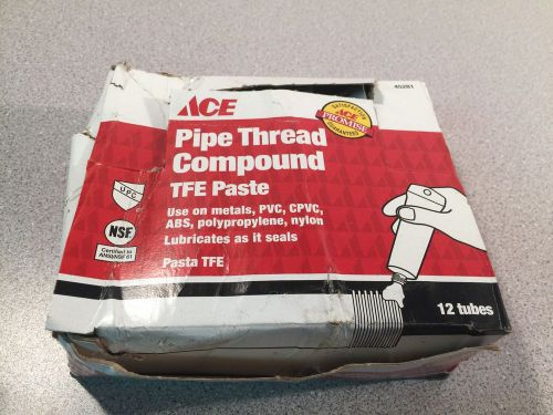 Box of 12 Tubes New ACE Pipe Thread Compound White Teflon TFE Paste 1 oz Ea(W-32