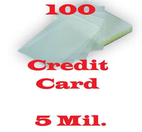100 credit card laminating laminator, pouch sheets  5 mil.  2-1/8 x 3-3/8 for sale