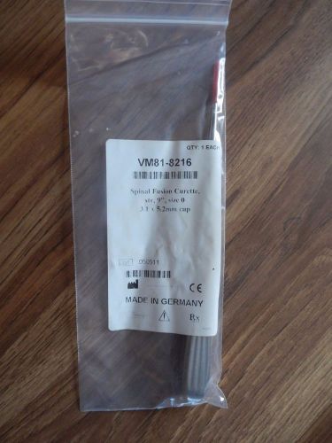 Vm81-8216 v. mueller spinal fusion curette straight 9” size 0 (3.1x5.2mm cup) for sale