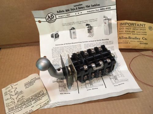 Allen Bradley Rotary Pilot Switch 806 800 Style B NEW Nos NO COVER 3 Position