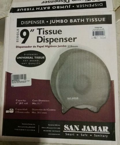 San Jamar Jumbo Bath Tissue Dispenser Single 9&#034; 229mm Black Stainless Steel SF:L