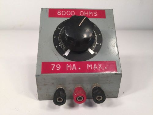 Vintage 8000 OHMS Switch for Testing Gauge meter USA w/ Stand #6