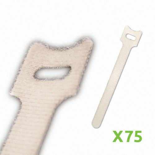 6 Inch Hook and Loop Reusable Strap Cable Cord Wire Ties 75 Pack White