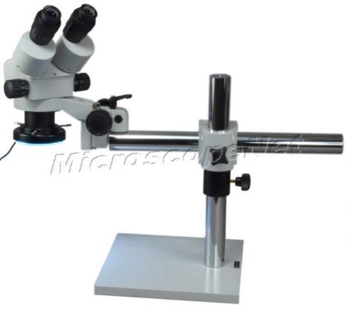 7X-45X Boom Stand Binocular Zoom Stereo Microscope +144 LED Ring Illumination