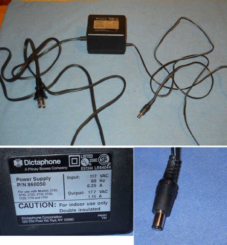 DICTAPHONE PN: 860050 AC ADAPTER POWER SUPPLY For Use 3720 3710 2720 2710 1720