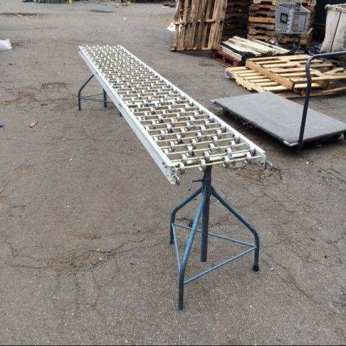 Conveyor skatewheel rollers adjust leg stands used backroom warehouse equipment for sale