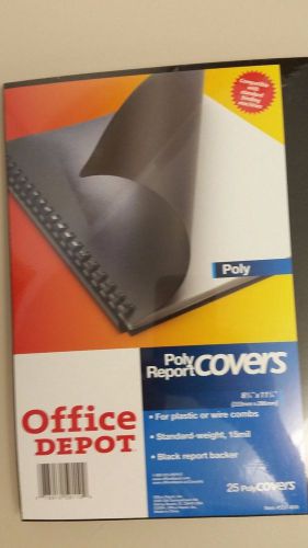 BINDING COVERS - Office Depot brand poly report covers - pack of 25 Black