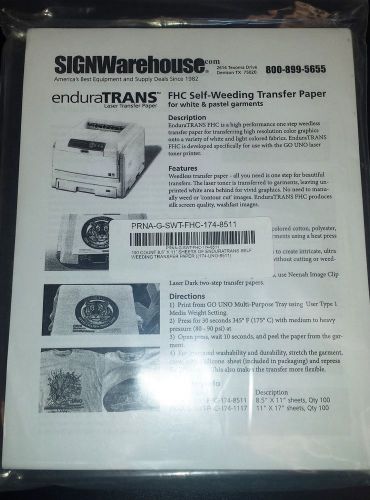 ENDURATRANS SELF WEEDING TRANSFER PAPER 8 1/2 x 11 QTY 100
