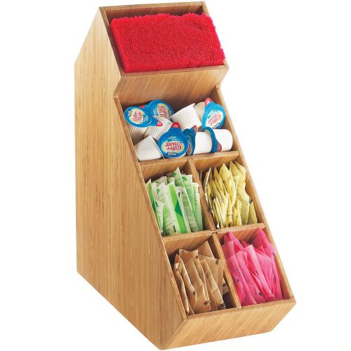 Cal-Mil 2052-60 Bamboo Stir Stick and Condiment Display with Removable Dividers