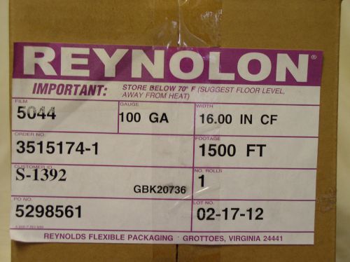 Shrink film reynolon 5044 16&#034; x 1500&#039; 100 gauge 1500 ft for sale